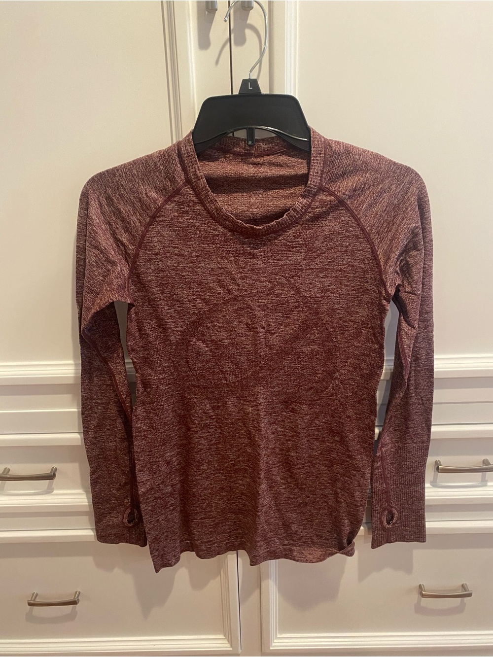 CRZ Yoga Long Sleeve Seamless Active Top - Maroon small